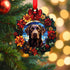 Labrador Chocolate Wreath Christmas Decoration